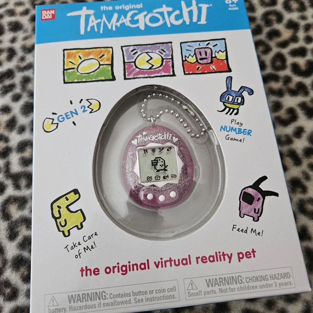 2021 Bandai Tamagotchi Gen 2 Original Virtual Reality Pet in Pink Glitter, NWT